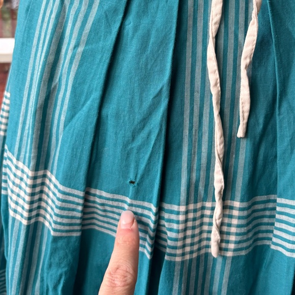 Vintage Teal Plaid Cotton Tie Shoulder Sundress - Picture 4 of 6